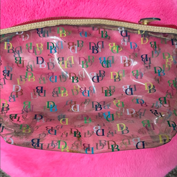 Dooney & Bourke Transparent Multicolor Logo Pouch - Picture 2 of 3